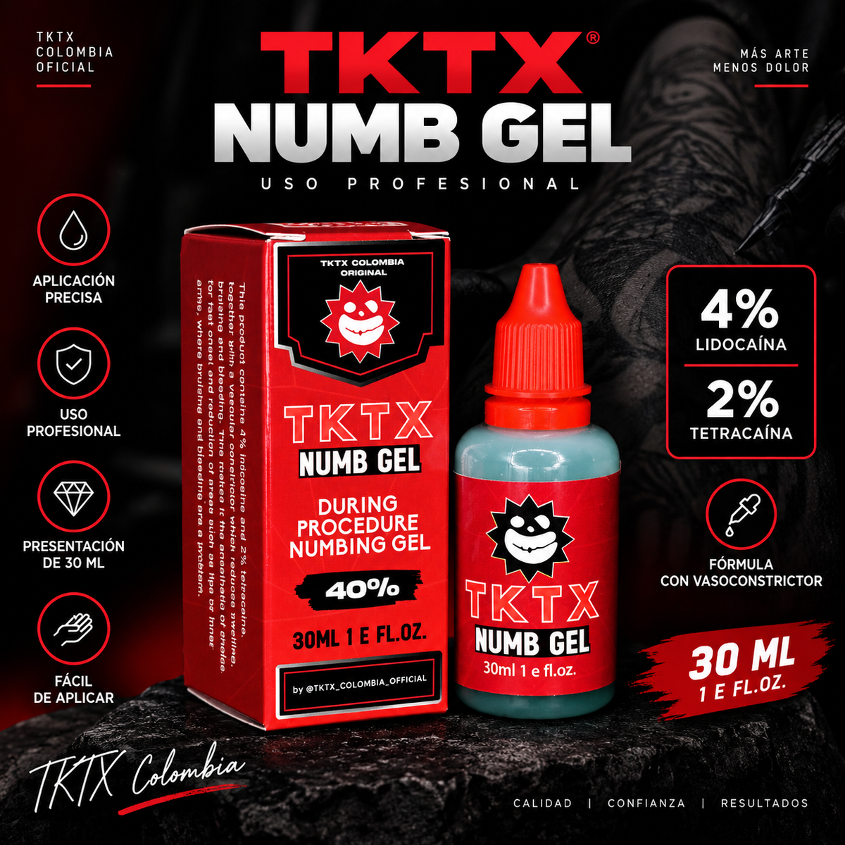 TKTX Numb Gel 40% 30ml | TKTX Colombia