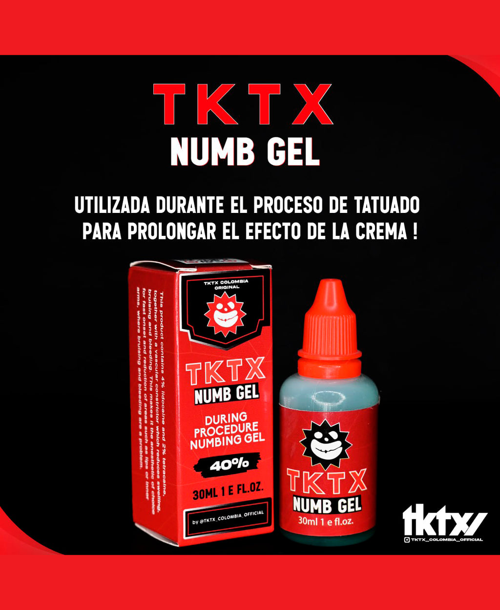 TKTX Numb Gel 40% 30ml | TKTX Colombia